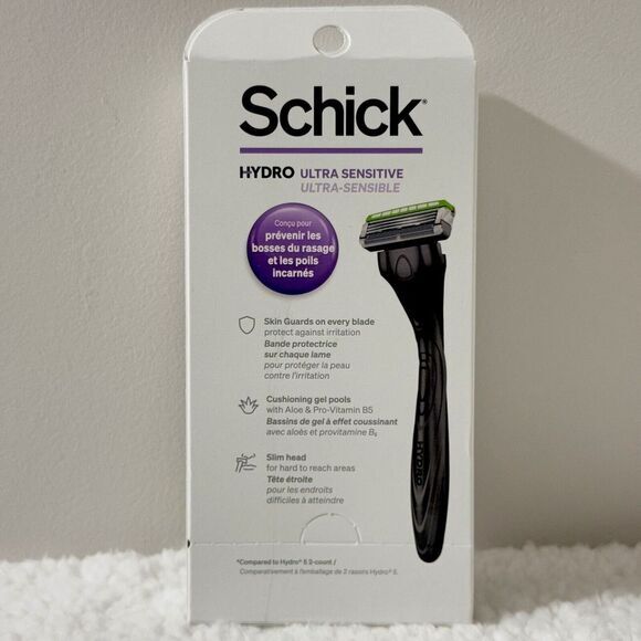 Schick Hydro Ultra Sensitive 3 Blades‎ Razor Handle 4 Refill Cartridge - Picture 2 of 9